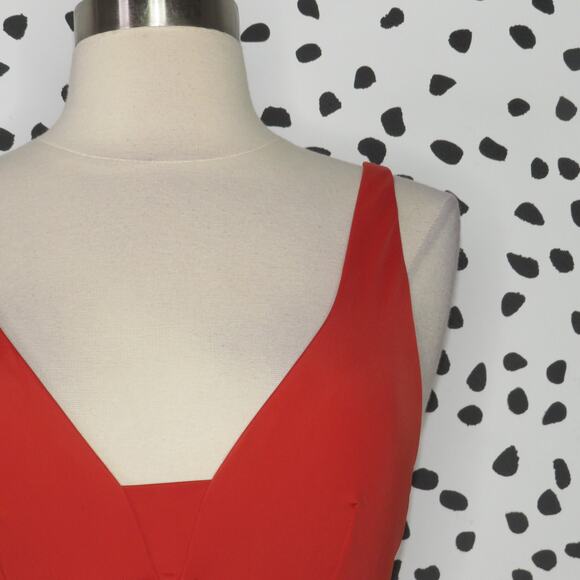 Andie Red The Tahiti Open Back V-Neck One Piece Swimsuit - Picture 5 of 12